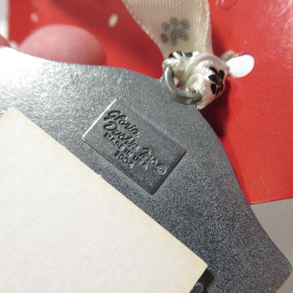 Glitter Cat Ornament - Silver and White